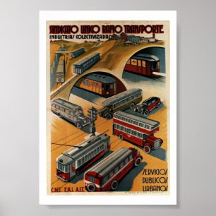 Póster Poster de la unión del transporte público