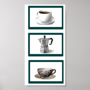 Póster Poster de la vertical del tiempo del café