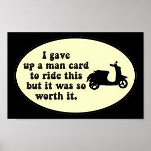 Póster Poster de la vespa de la tarjeta del hombre