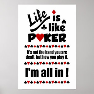Póster Poster DE LA VIDA COMO POKER