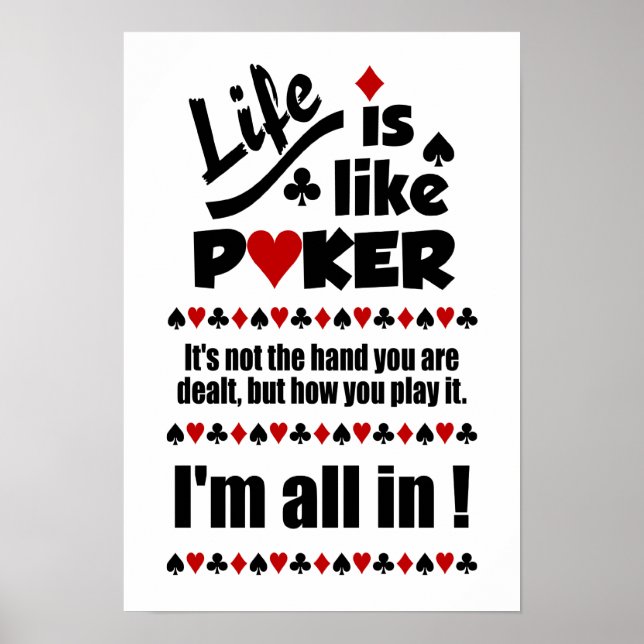 Póster Poster DE LA VIDA COMO POKER (Frente)