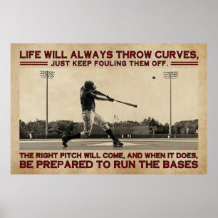 Póster Poster de la Vida en Béisbol, Béisbol Wall Art, Bé