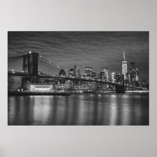 Póster poster de la vida nocturna de nueva york