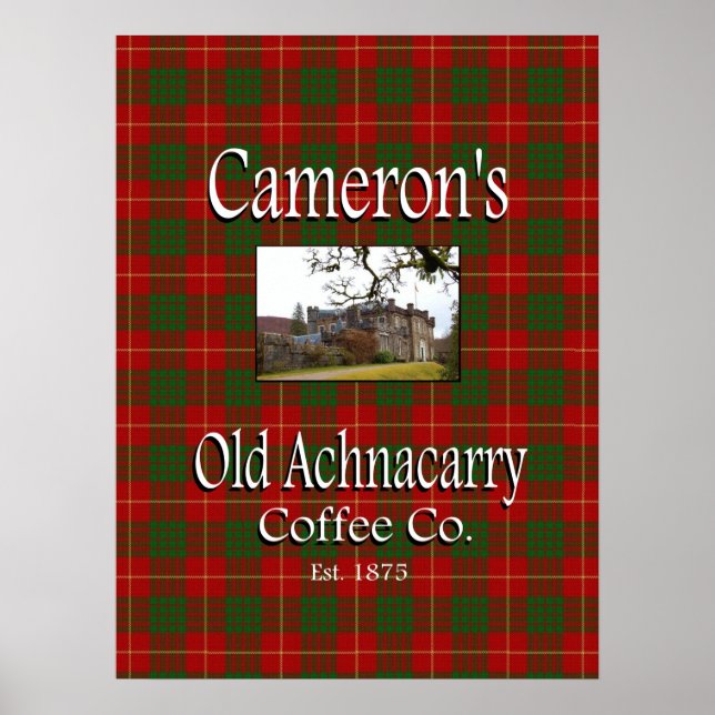 Póster Poster de la vieja achnacarry de Cameron (Frente)