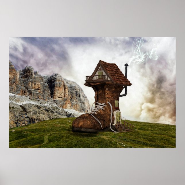 Póster poster de la vieja casa de zapatos (Frente)