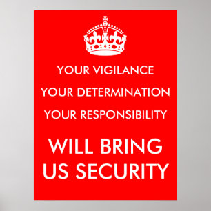 Póster Poster de la vigilancia, de la determinación y de