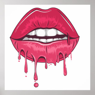 Póster Poster de labios de goteo