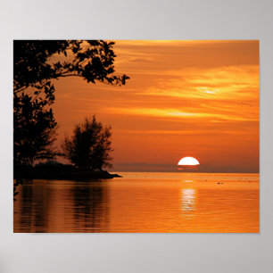 Póster Poster de lagos al atardecer de Florida