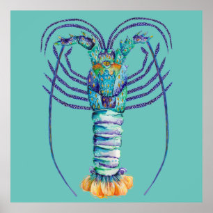 Póster Poster de Langosta de Rock Pintado de Australia Oc