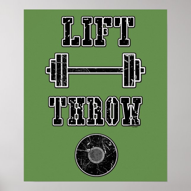 Póster Poster de lanzador de discus de pista y campo (Frente)