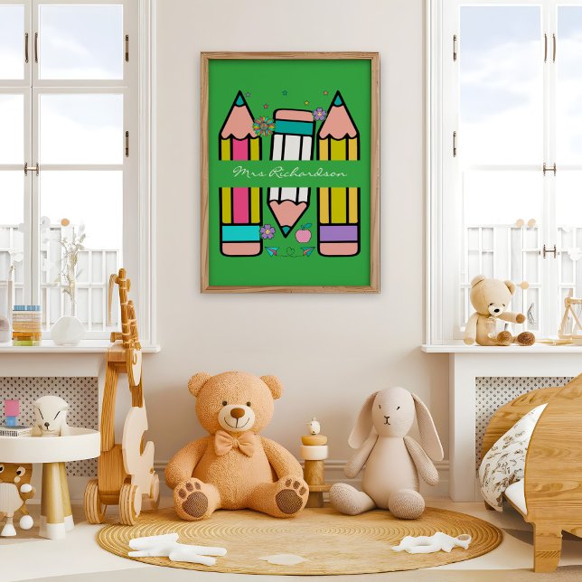 Póster Poster de lápiz de Personalizado de docente de col (Subido por el creador)