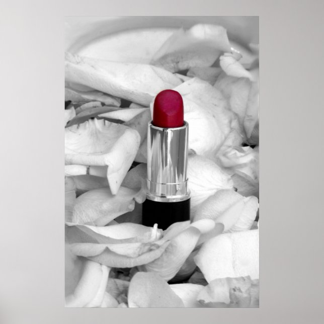 Póster poster de lápiz labial rosa (Frente)
