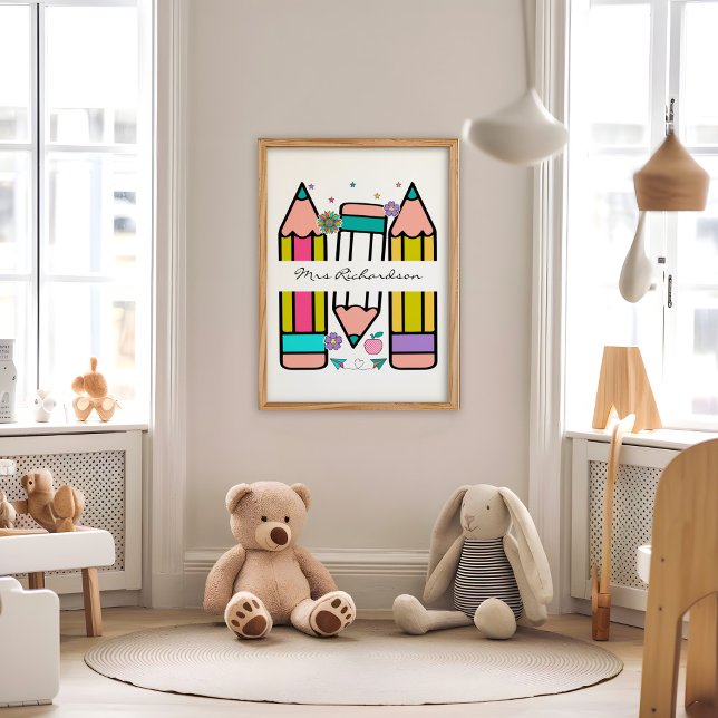 Póster Poster de lápiz Personalizado de docente de color  (Subido por el creador)