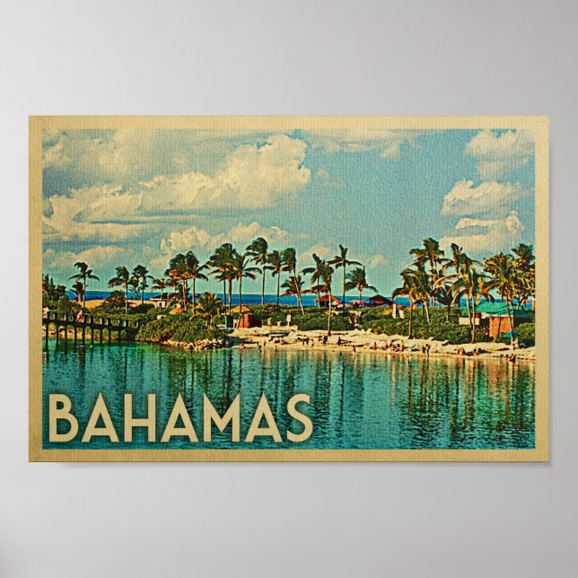 Póster Poster de las Bahamas Viaje Poster de Playa (Frente)