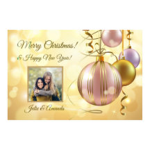 POSTER de las bolas de Navidad de su foto y nombre