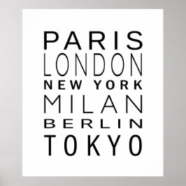 Póster Poster de las Capitales de la Moda