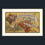 Póster Poster de las Damas y las Flores del Art Deco<br><div class="desc">Magnífico Art Deco para el poster Vitrauphanie Parisienne con una dama y adornos rojos en un glorioso fondo amarillo.</div>
