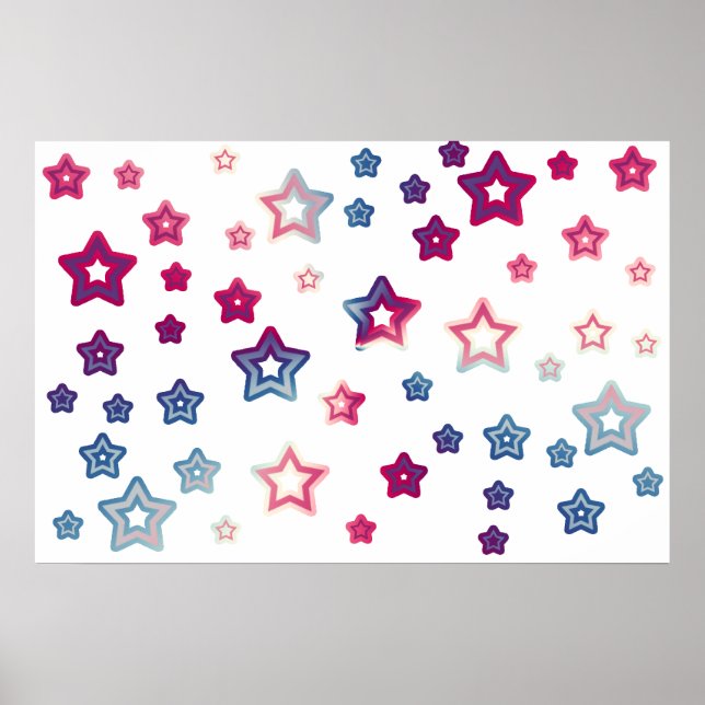 Póster Poster De Las Estrellas Rojas Blanca Y Azul (Frente)