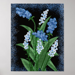 Póster Poster de las flores azules