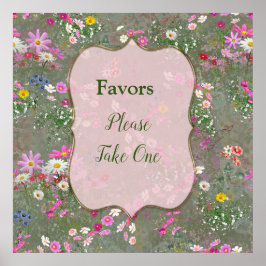 Póster Poster de las flores silvestres de Cosmos