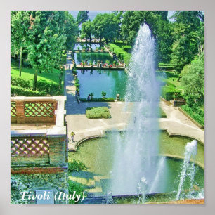 Póster Poster de las fuentes de Tivoli (Italia)