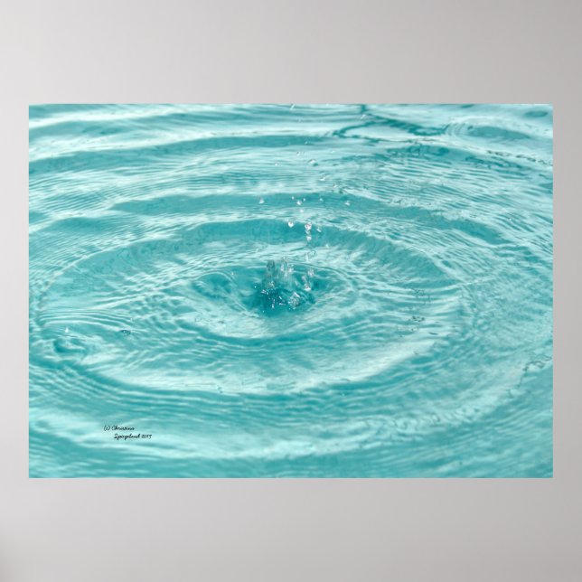 Póster Poster de las gotas de agua azules (Frente)