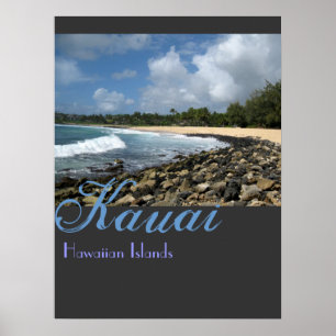Póster Poster de las islas Kauai Hawaii