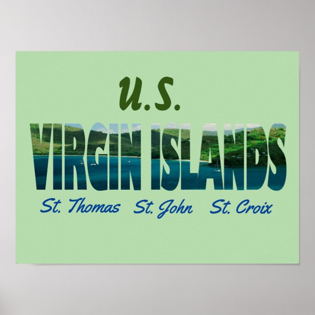 Póster Poster de las Islas Vírgenes de Estados Unidos (Frente)