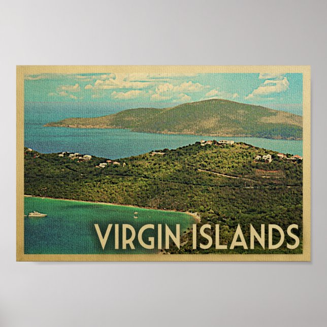 Póster Poster de las Islas Vírgenes - Viaje impreso (Frente)