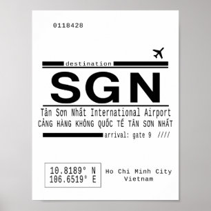 Póster Poster de las letras de llamada del aeropuerto de