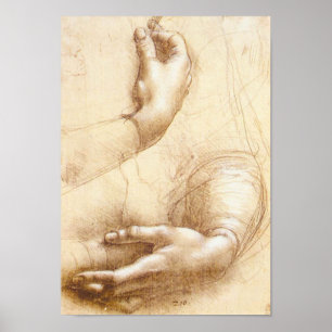 Póster Poster de las manos de da Vinci