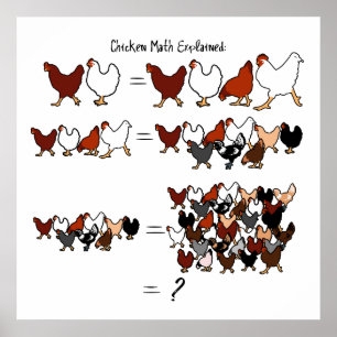 Póster Poster de las matemáticas de pollo