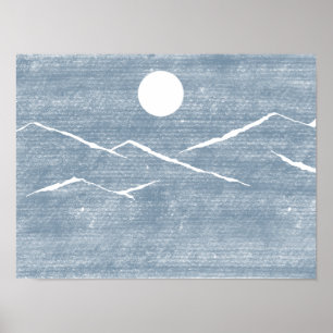 Póster Poster de las montañas dibujadas a mano