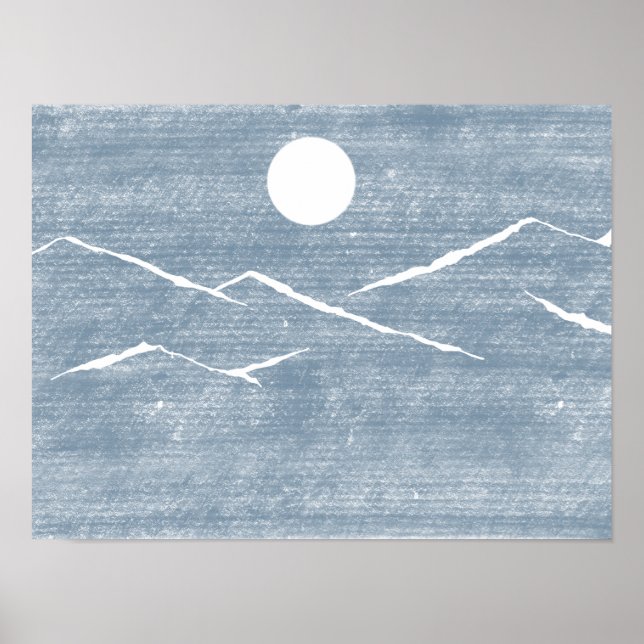 Póster Poster de las montañas dibujadas a mano (Frente)