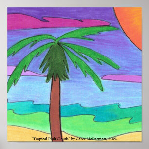 Póster Poster de las "nubes rosadas tropicales"
