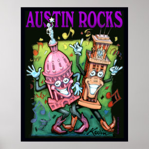 Póster Poster de las rocas de Austin
