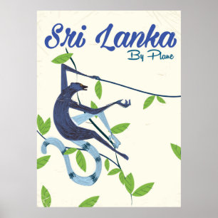 Póster Poster de las vacaciones del vintage del mono de
