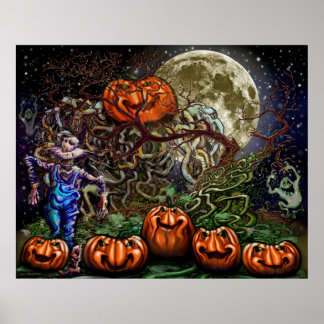 Póster Poster de las viñas de calabaza con fantasía