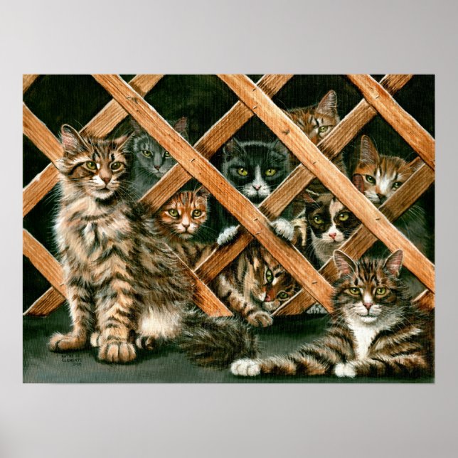 Póster Poster de lattice de gatos, originales de los tuxe (Frente)