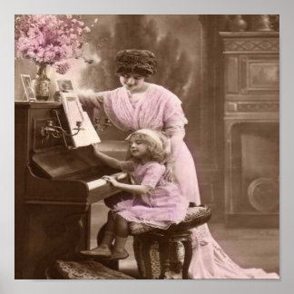 Póster Poster de Lecciones de Piano Vintage