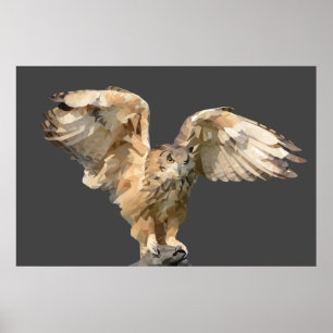 Póster Poster de Lechuza Geométrica