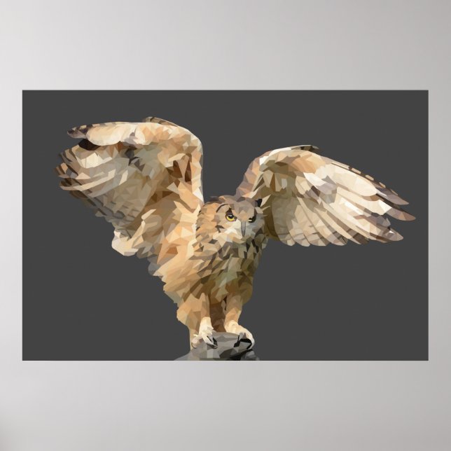 Póster Poster de Lechuza Geométrica (Frente)