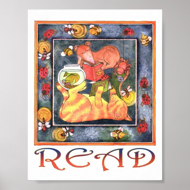 Póster Poster de lectura de biblioteca 08 (Frente)