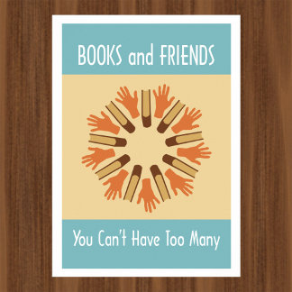 Póster Poster de lectura de libros y amigos
