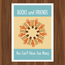 Póster Poster de lectura de libros y amigos