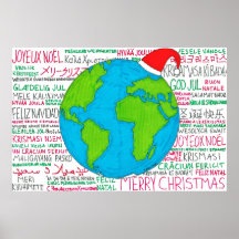 Poster de Lenguas Mundiales de Feliz Navidad