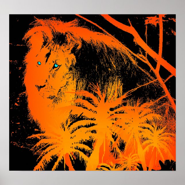 Póster Poster de leones contra incendios (Frente)