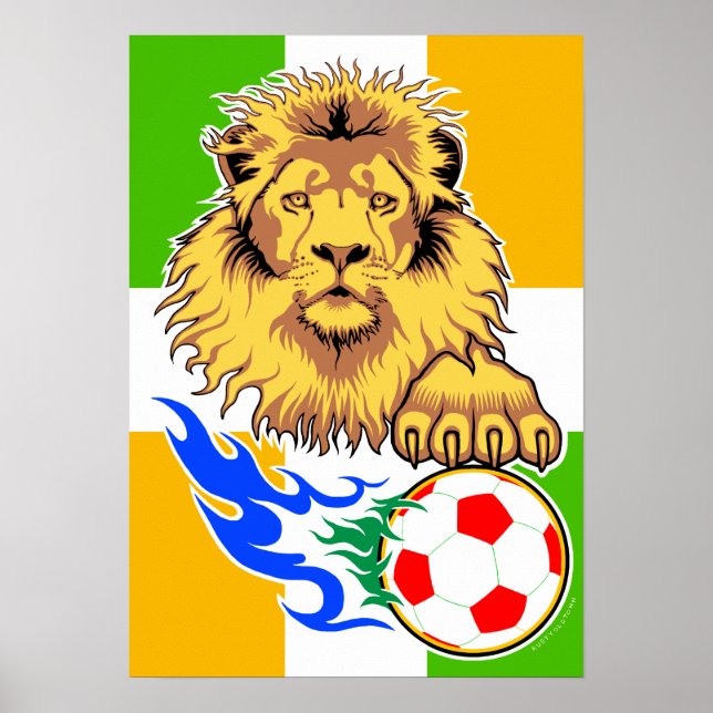 Póster Poster de Leones de Fútbol de Irlanda o Costa de M (Frente)