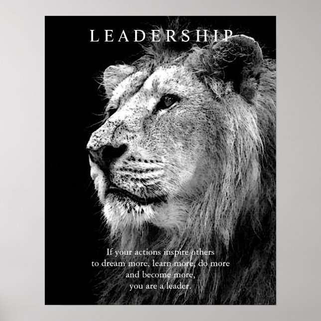 Póster Poster de leones de liderazgo motivacional de moda (Frente)