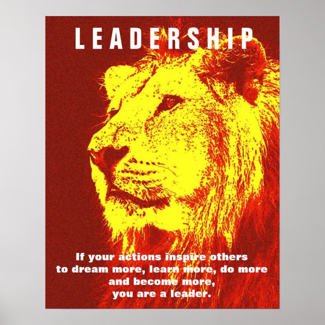 Póster Poster de Leones de Liderazgo Motivador Amarillo R (Frente)
